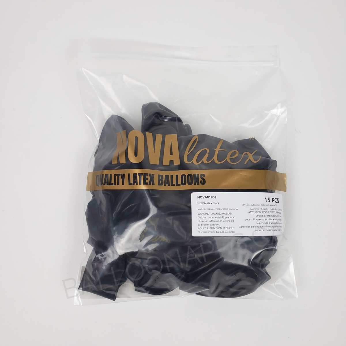 NOVA (15) 18" Black balloons