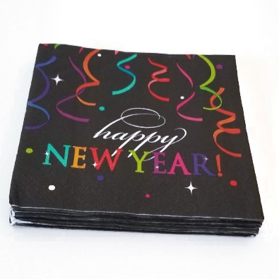 NY - (16) Bev Napkins - Wild New Year