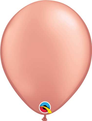 Q (100) 11" Pearl Metallic Rose Gold balloons