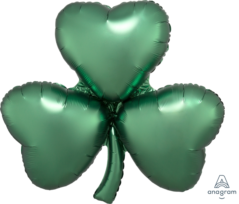 Satin Emerald Shamrock SuperShape St Pats balloon