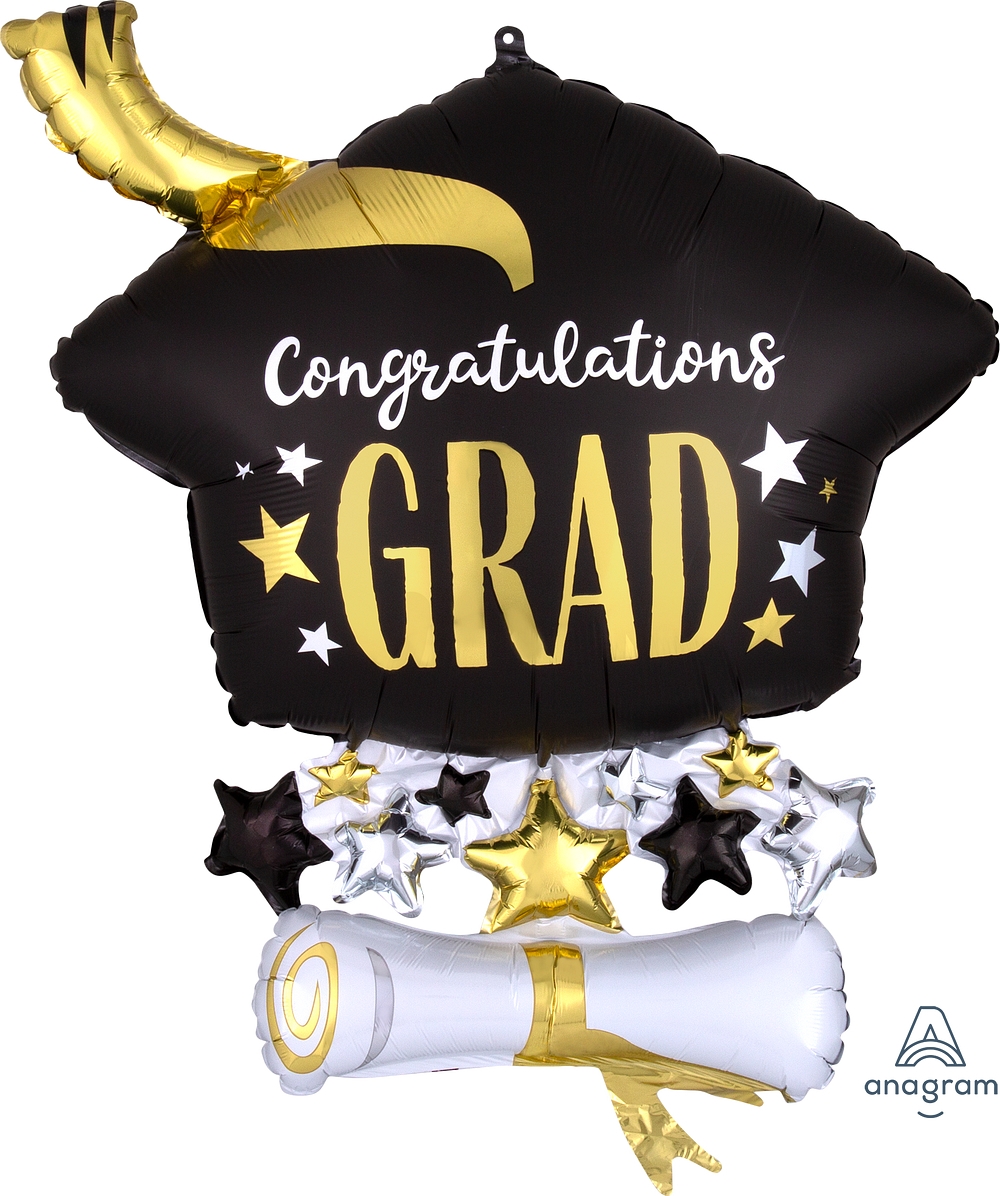 Satin Infused Cap & Diploma Graduation Balloon 