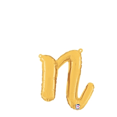 Script Letter N Gold - Self Sealing Air Fill balloon