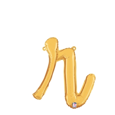 Script Letter R Gold - Self Sealing Air Fill balloon