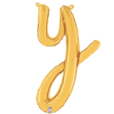 Script Letter Y Gold - Self Sealing Air Fill balloon