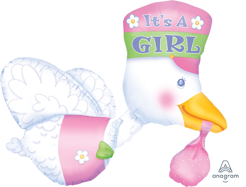 Shape - Stork - It's A Girl balloon