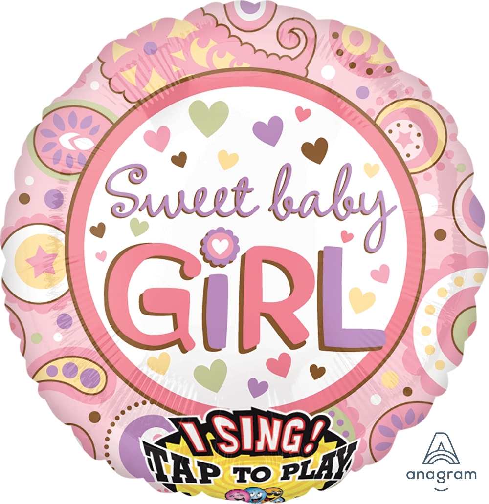 Singing Balloon - Sweet Baby Girl balloon