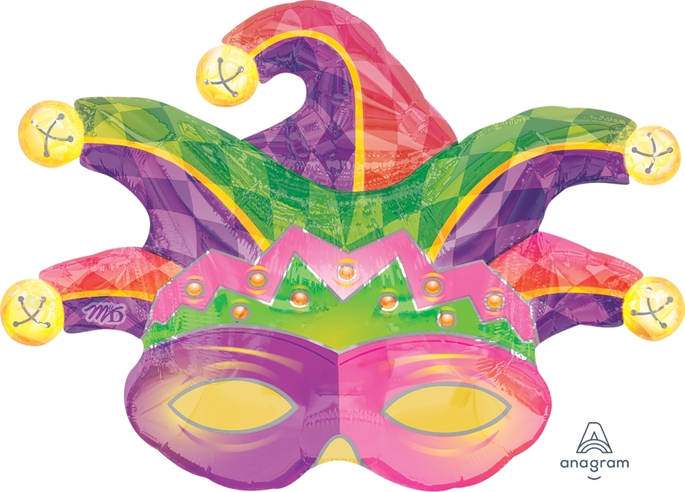 Super Shape G - Mardi Gras Mask balloon