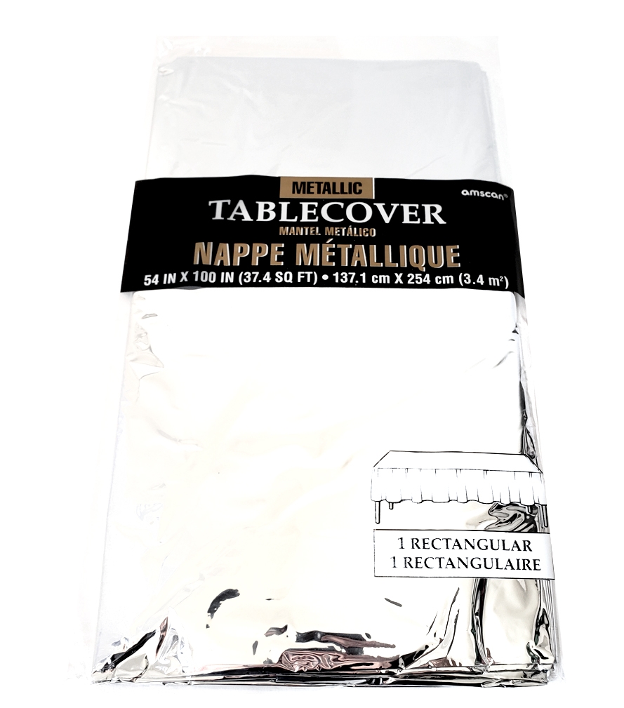 Tablecover Metallic 54"x100" - Silver