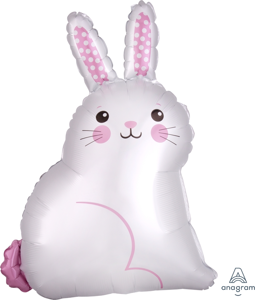 White Satin Easter Bunny SuperShape balloon